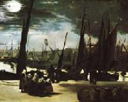 Edouard Manet Moonlight over the Port of Boulogne Spain oil painting artist
